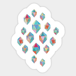 Floating Gems - a pattern of painted polygonal shapes Sticker